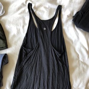 Lululemon Striped Racerback Tank Top Black Size 2